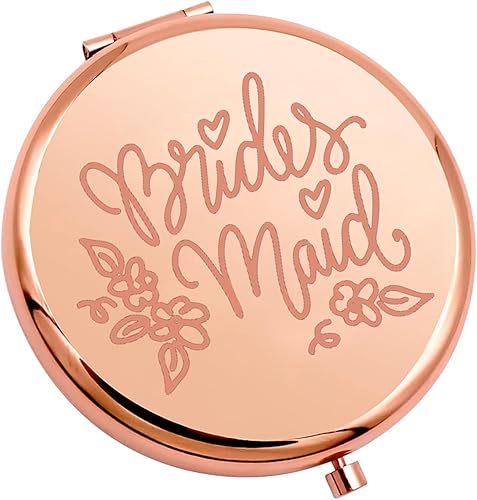 MAOFAED Regalo de dama de honor, regalo de despedida de soltera, regalo de boda para dama de honor, espejo compacto para amigos, hermana, mejor