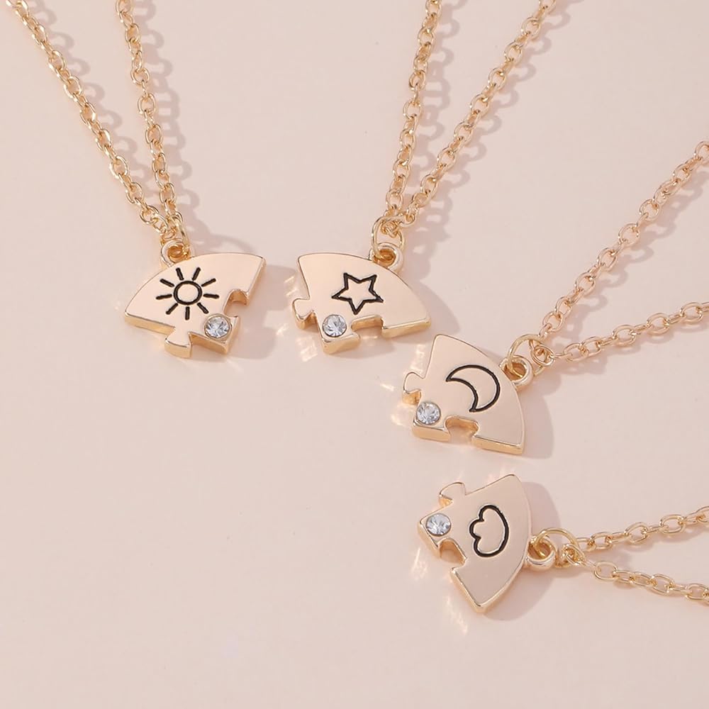 ZNTU Weirdo 1 Weirdo 2 Weirdo 3 Necklace Heart Bff Necklace for 3