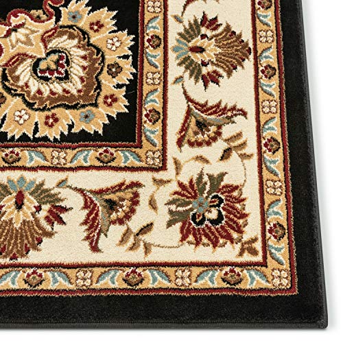 Tapete oriental negro 2'3" x 7'3" Sultan Sarouk miniatura 4