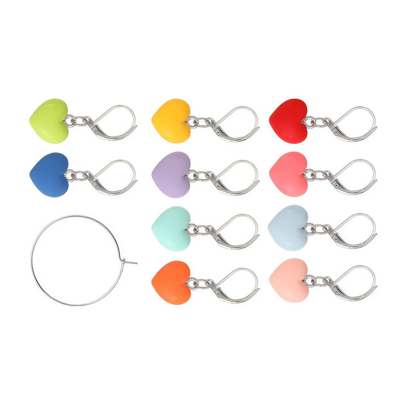 Metal Progress Holders for Crochet Projects, Knitting Row Clips with Clasp Charms and Organizer Hoops Set Pack Progress Holders Craft Clips Place Counters Needlework Tools Removable Clasps Knitting