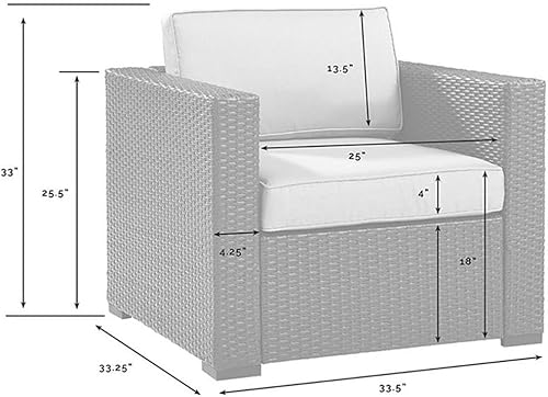 Miniatura 3 de Crosley Furniture Biscayne - Silla de exterior, sillas de mimbre para patio, porche, terraza, balcón, patio trasero, color marrón con cojines moca