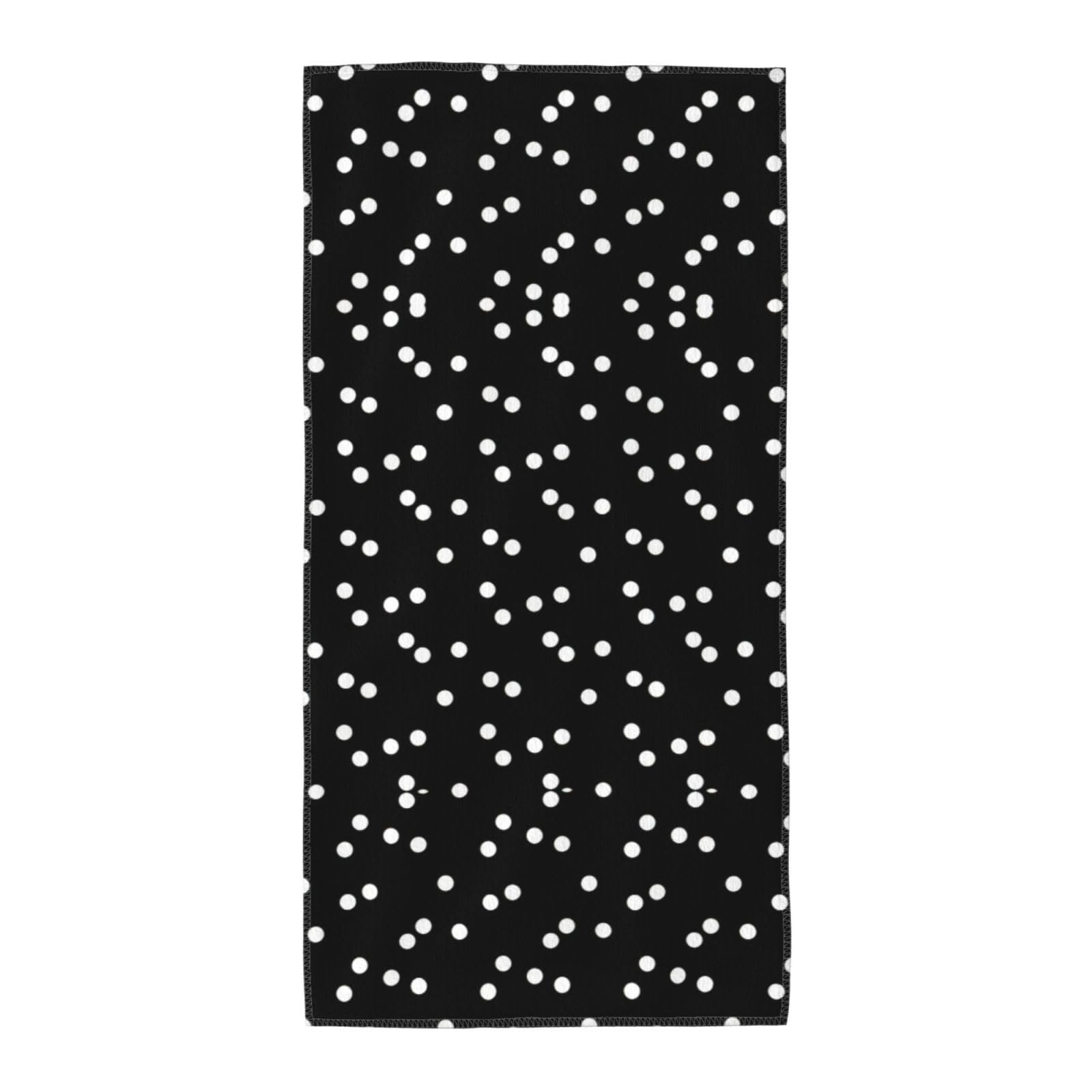WYCZHY Black White Polka Dots Printed Quick Dry Beach Towel For Camping Travel Vacation