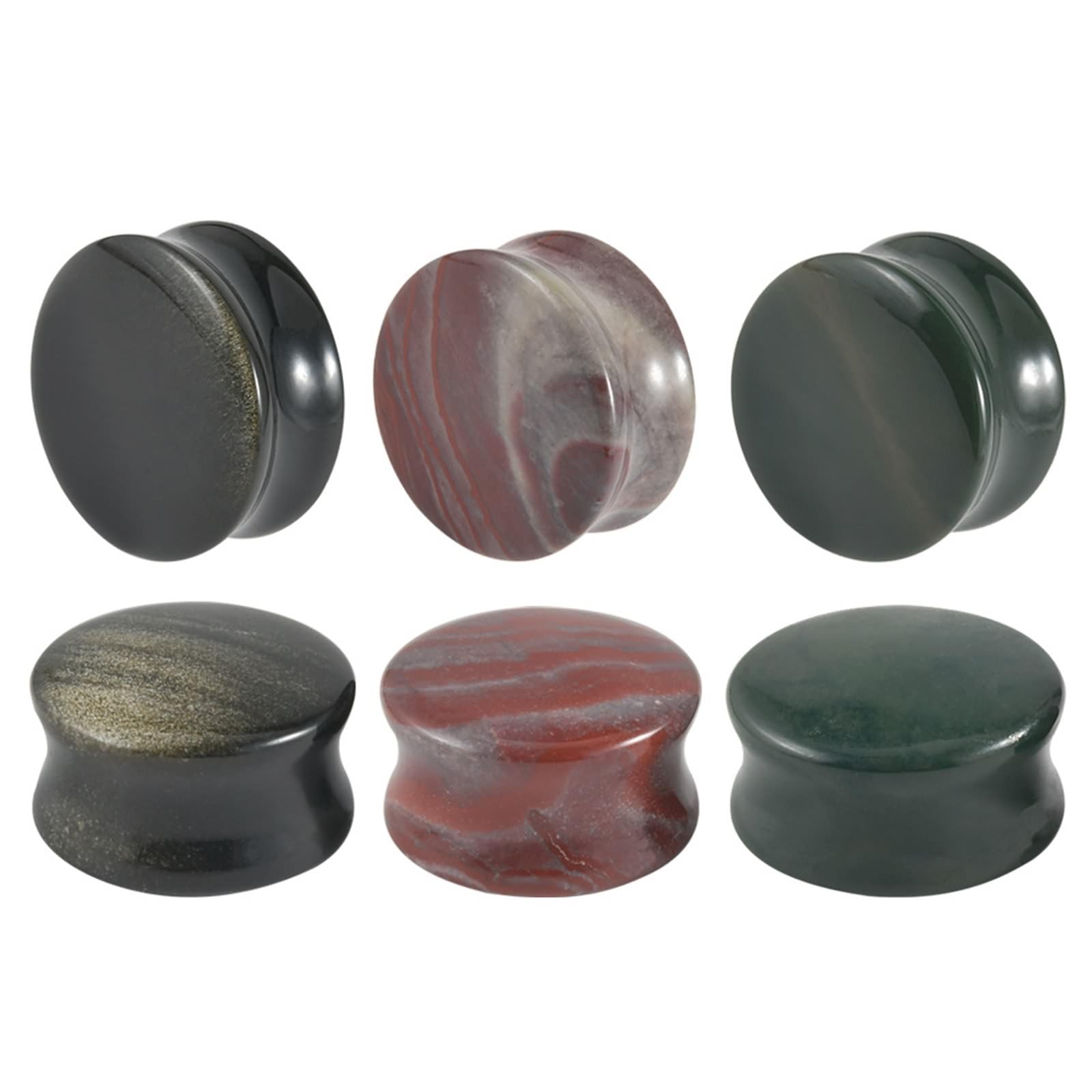 Kit d'étirement de tunnels d'oreille plugs et extenseurs en pierre - 6