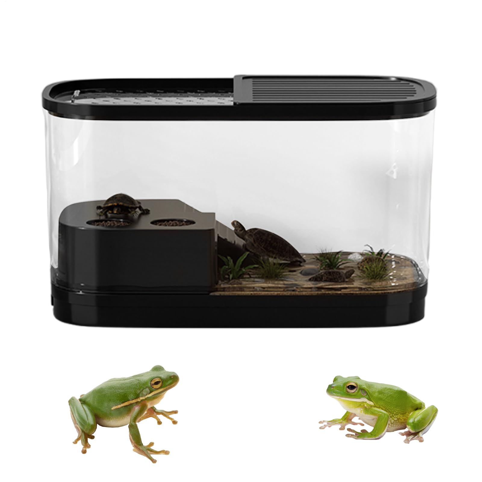 Zbiornik żółwi Terrarium gadów i akwarium zapobiegające ucieczce do hodowli | Przezroczyste terrarium dla gadów dla domowych zwierząt gekonów, węży, jaszczurek, żab,