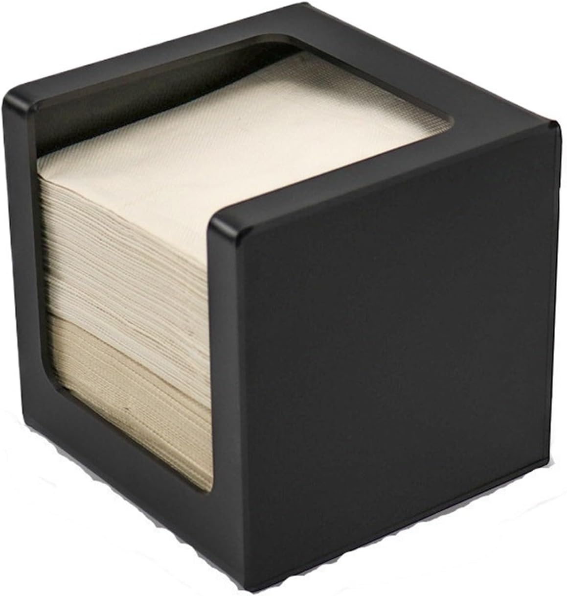 Black Acrylic Set - Double Grid Straw Organizer & Single Grid Square Tissue Box - Home Kitchen Bathroom Storage Solution(Tissue Box+Straw Finishing Rack)