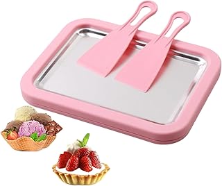Rolled Cream Tray - Food-Grade Portable Stainless Steel Kitchen Gadgets, Iced Cream Cold Plate, Dessert Making Plate for...