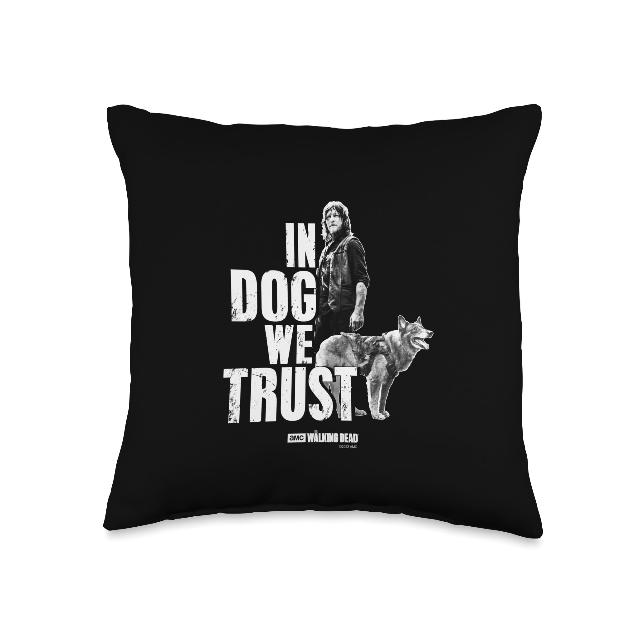 Daryl Dixon In Dog We Trust Throw Pillow