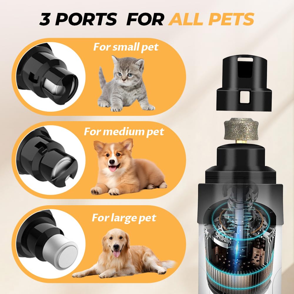 Silent Groom Pro - Molinillo de uñas para perros, molinillo de uñas Silent Groom Pro para mascotas, recargable con carga USB, silencioso, herramienta de alisado de patas de mascotas (2 juegos)
