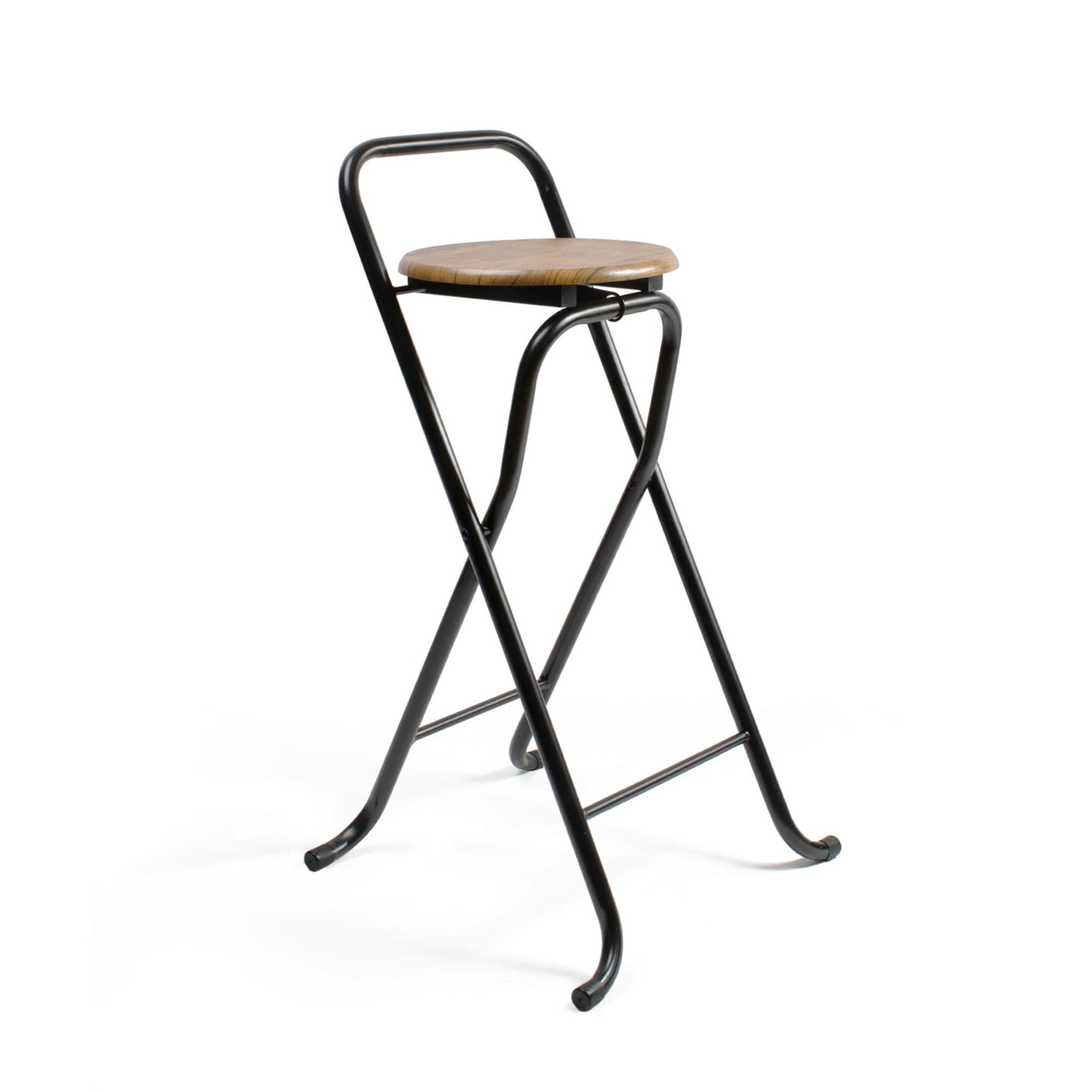 THE SECRET HOME - Pack de 1,2,4 y 6 Taburetes Plegables con Respaldo - Alto. 80 cm x Ancho. 45 cm - Silla Plegable de Metal y Madera (1, Madera Oscura/Negro, Alto. 80 cm x Largo. 45 cm)