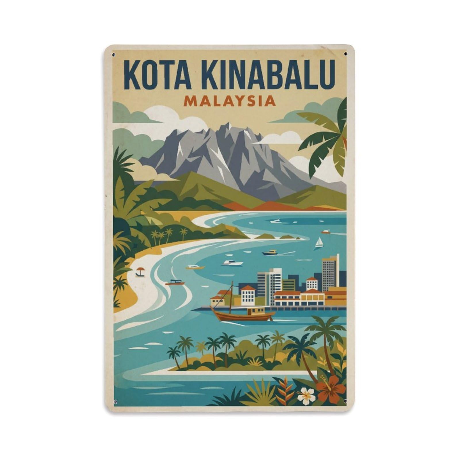 Fqcyn Style Metal Tin Sign Vintage Malaysia Kota Kinabalu