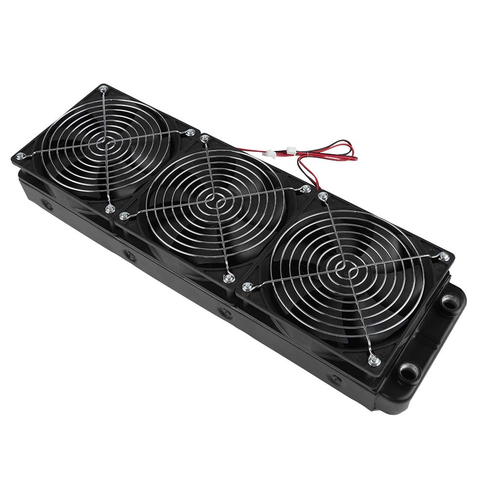 Radiador de refrigeración por agua para CPU con rosca G1/4, intercambiador de calor de aluminio de 18 tubos, incluye ventilador de 120 mm para refrigerador líquido de CPU, gabinete (360 mm)