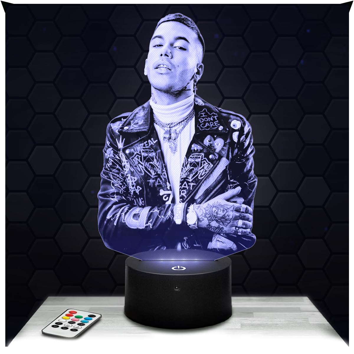 Lampephoto.fr - Sfera Ebbasta 3D Lamp, Night Light 3D LED Illusion Lamp, Italian Rapper, Gift Idea for Men and Women, Night Light for Children's or Adult's Bedroom, Original Christmas, Gift TOP
