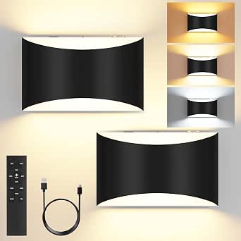 Set Of 2 Cordless Wall Sconces - 25in Acrylic, Battery Operated, 8000mAh, Dimmable & Color Changing, Remote Control