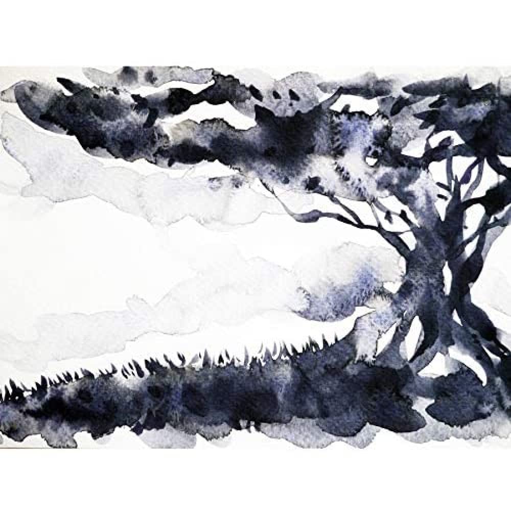 Wee Blue Coo Ink Abstract Tree Art Print Canvas Premium Wall Decor Poster