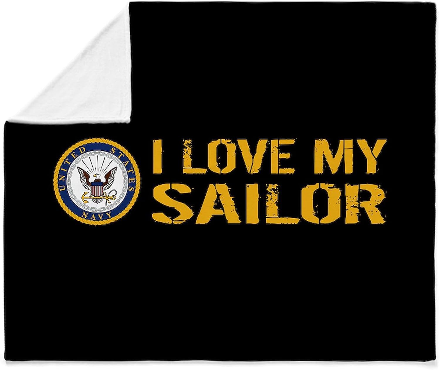 CafePress U.S. Navy: I Love My Sailor (Black) Throw Blanket Super Soft Fleece Plush Throw Blanket, 60"x50"