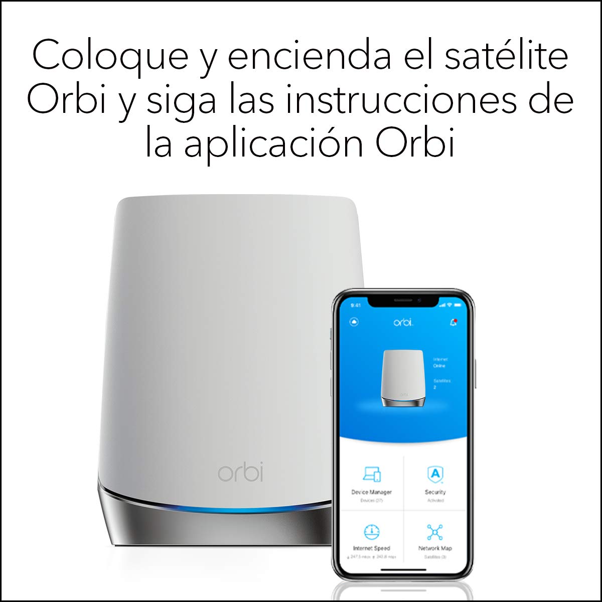 NETGEAR Orbi Mesh WiFi 6 Satellite Adicional RBS750, Añade hasta