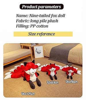 Amazon.co.jp: かわいい九尾の狐ぬいぐるみ、9つの尾を持つな