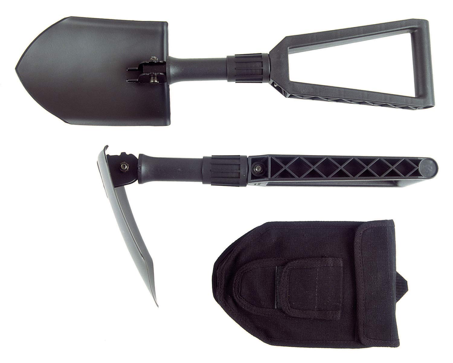 Fiskars Saperka składana dla wczasowiczów i alpinistów, Długość (rozłożona): 59 cm, Hartowana stal borowa, Czarna, 1000621 & Fiskars X-Series Siekiera, Czarny/Pomarańczowy, X7/35,5 cm