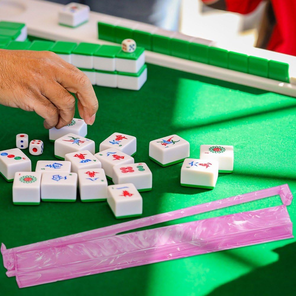 Set di 4 Supporti per Tessere Mahjong con Spingitori, Supporti per Tessere Mahjong, Supporto E Spingitore per Tessere, Accessori per Il Gioco del Mahjong