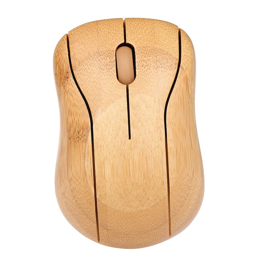 Ratón de computadora sin cables de madera para evitar desorden en mesa 8