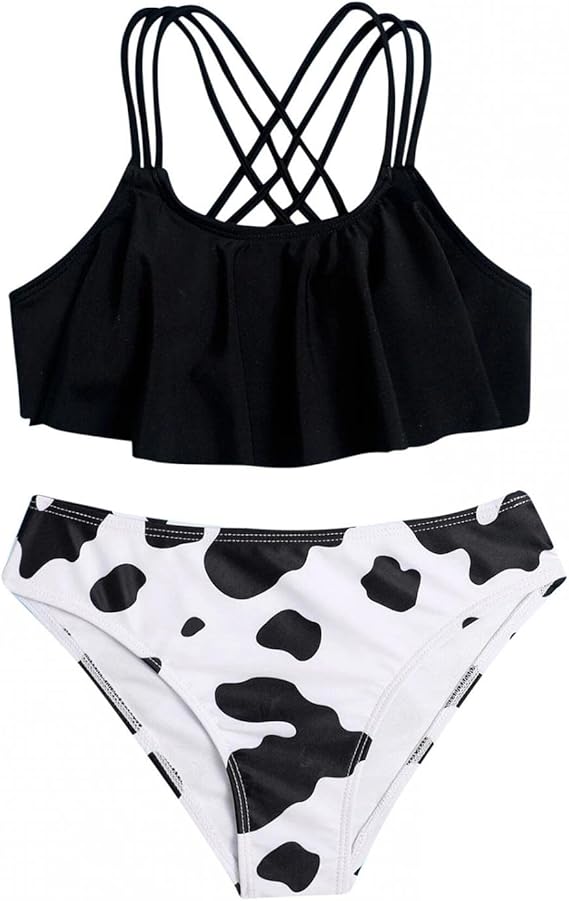 cow pattern swimsuit