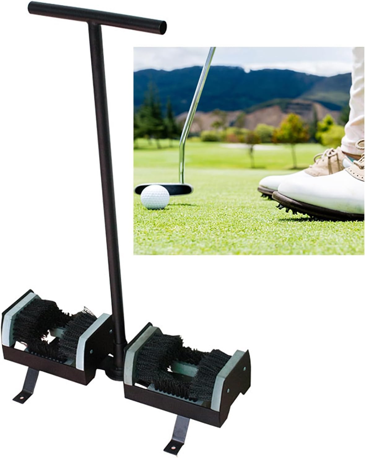 Brosse Nettoyante pour Chaussures D'extérieur, Cireuse Professionnelle pour Chaussures De Golf, Utilisable par 2 Personnes Simultanément, Nettoyage sans Eau Et Semelles Parfaitement Aju