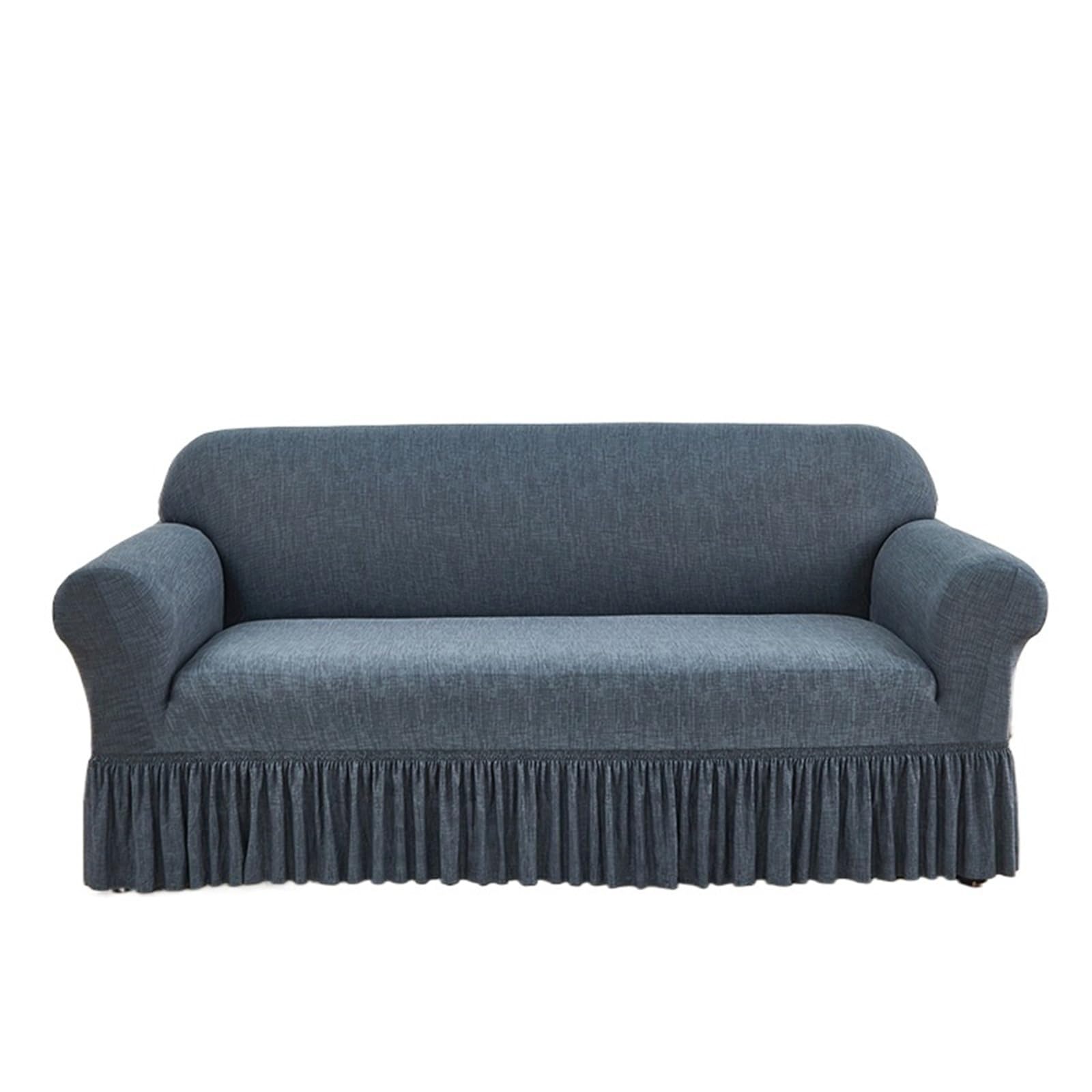 GCYEIDMA Skirt Sofa Cover 1/2/3/4 Seater Sofa Couch Cover with Skirt Washable Elastic Stretchable Easy Fit Universal Furniture Protector(Color 9,2-seater(145-185cm))