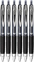 Vista 1 de Signo 207 Roller Ball Retractable Gel Pens, Medium Point (0.7mm), Black Ink, 6 Count, Bundle with Plastic Reusable Pouch
