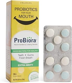 ProBiora Extra Minty Oral-Care Chewable Probiotic Tablets (Formerly ProBioraXtra) | Dental Probiotic Supplement for Women & Men | Healthier Teeth & Gums | Fresher Breath | Whiter Teeth | 30 Count
