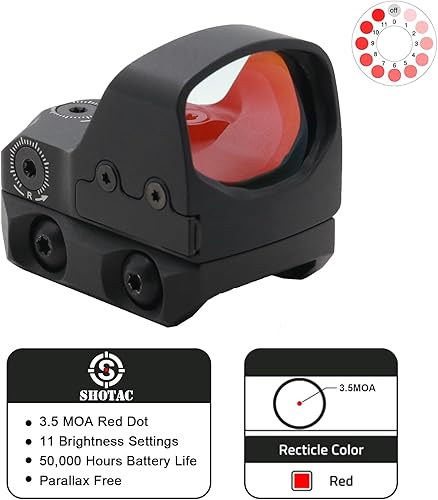 Miniatura 3 de SHOTAC Red Dot Sight ST28 para Trijicon RMR Footprint, a prueba de golpes más de 18,000 rondas de .40 S & W, retroceso alto, sacudido despertar,