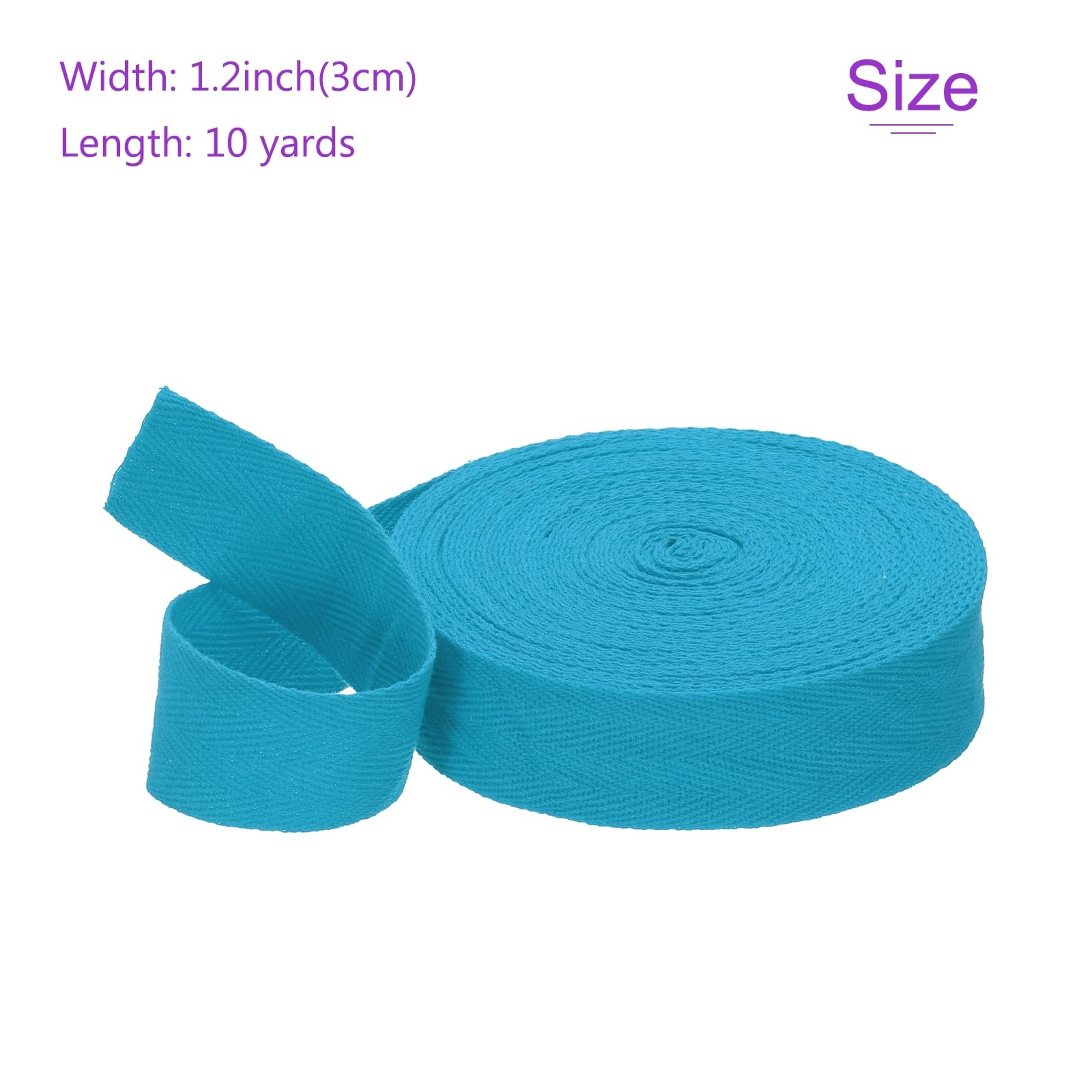 DMiotech 1.2"(3cm) 10 Yards Cotton Twill Tape Cotton Ribbons Bias Binding Tape Herringbone Tape Ribbons Blue for DIY Crafts Making Clothes - Image 3