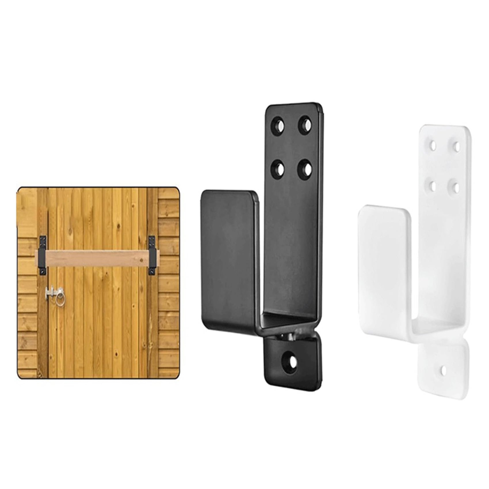 Staffe Di Sicurezza Per Porte - 2 Pezzi In Ferro Bianco Per Rinforzo Porte Garage E Cancelli