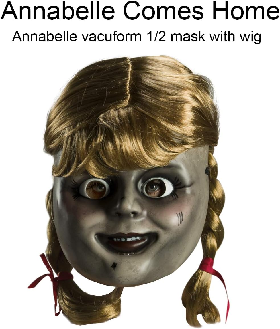 Rubies Annabelle Comes Home Adult Mask with Wig, As Shown, One Size