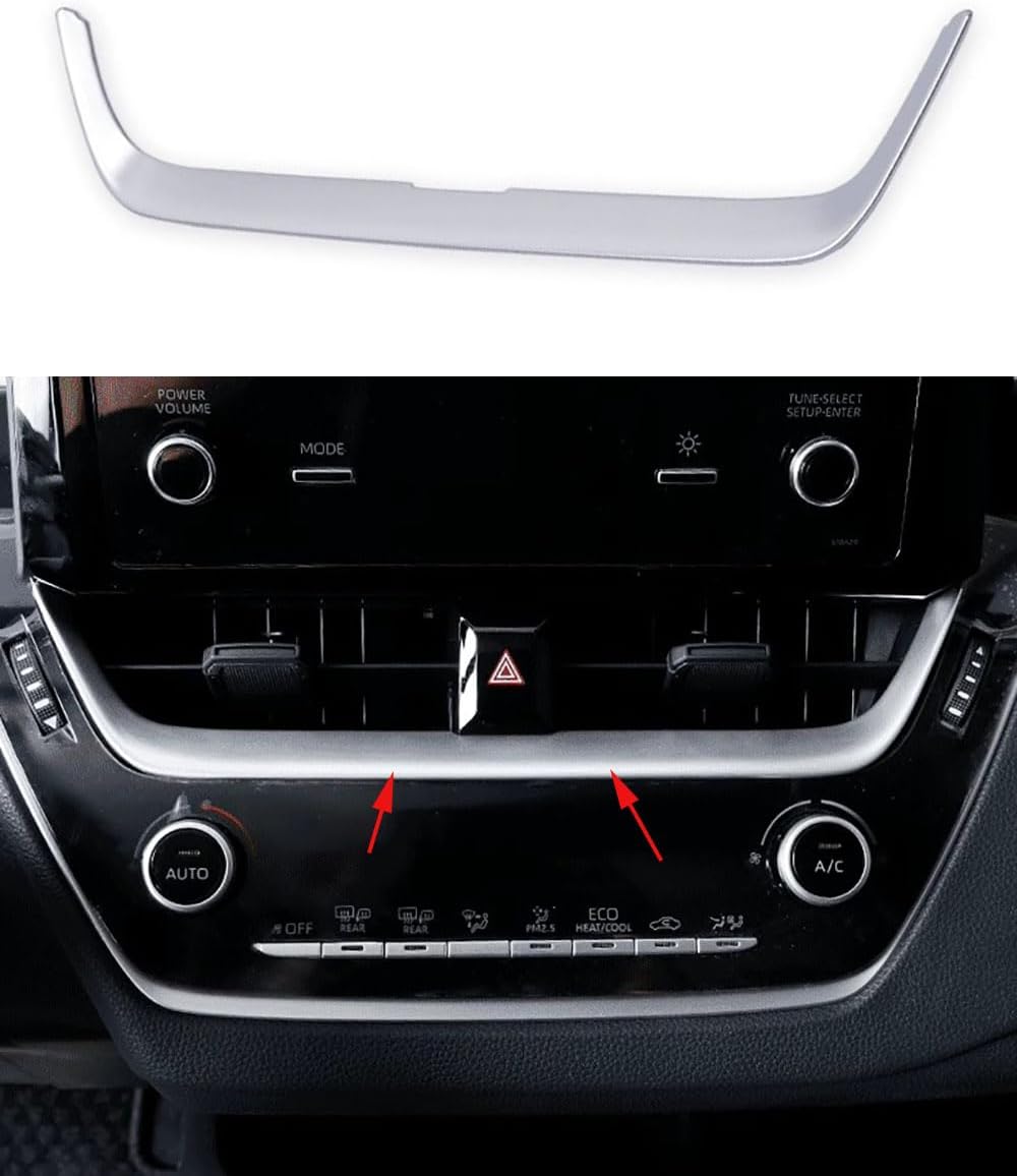 Car Accessories Fit for Toyota Corolla 2020 2021 2022 2023 ABS Center Console Air Condition Panel Cover Trim 1PC SRT (Matte Silver)
