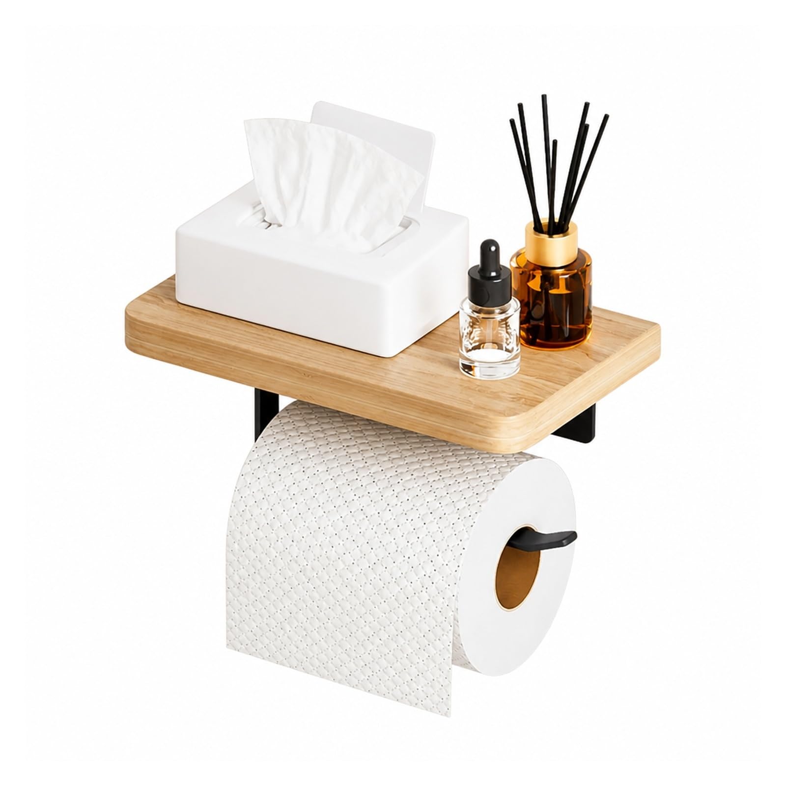 CMBSSTFC Porta Carta igienica, Porta Carta igienica in Legno a Parete, per Bagno