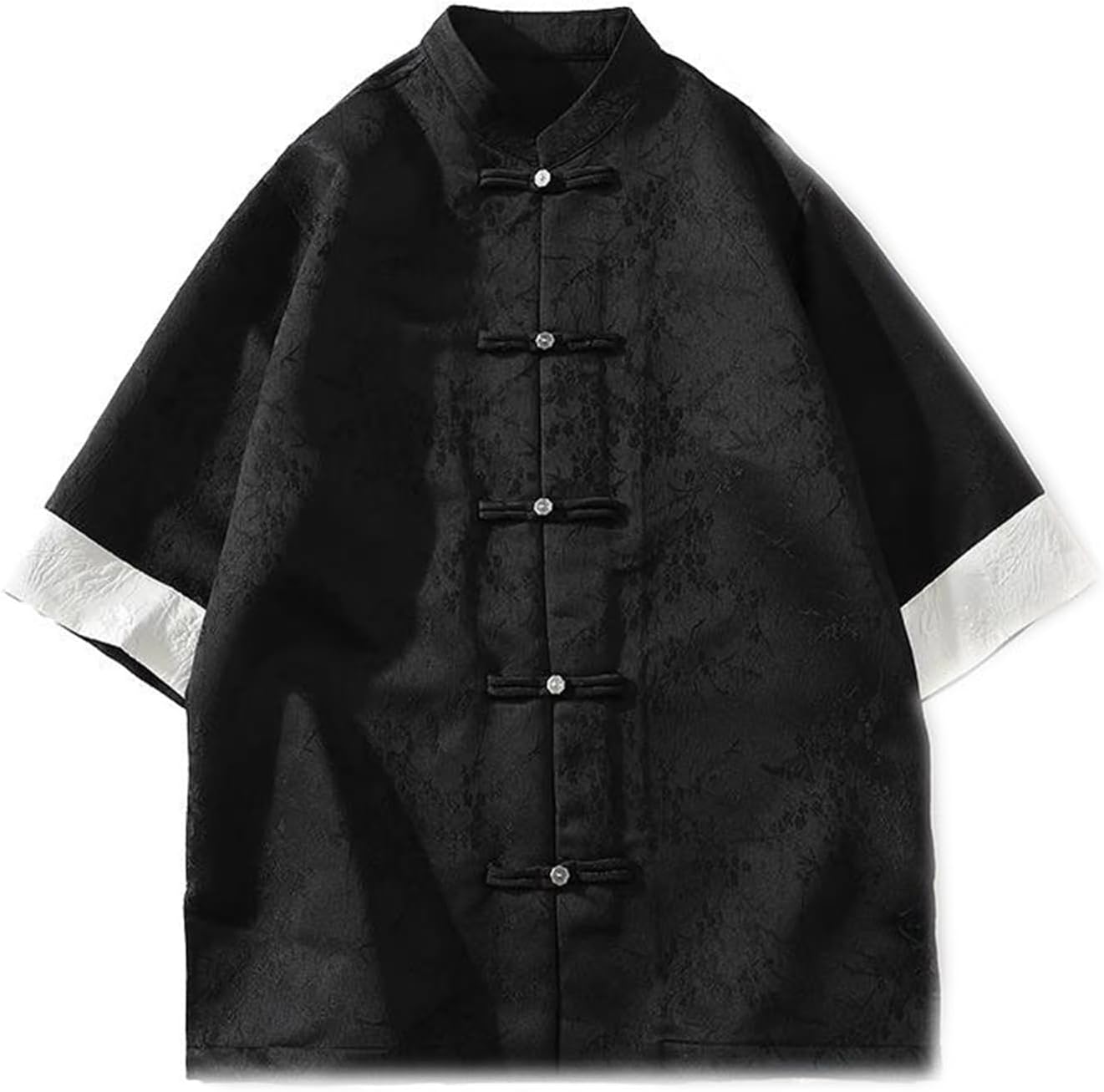 Men's Chinese Style Short Sleeved Shirt Summer Retro Casual Tang Suit Kungfu T-Shirt Tops