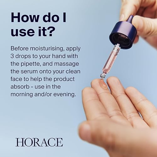 Miniatura 4 de HORACE Bio-Retinol + Argireline Péptido Suero Facial para Hombre - Para Arrugas, Manchas Oscuras y Elasticidad - Cuidado de la Piel Vegano para
