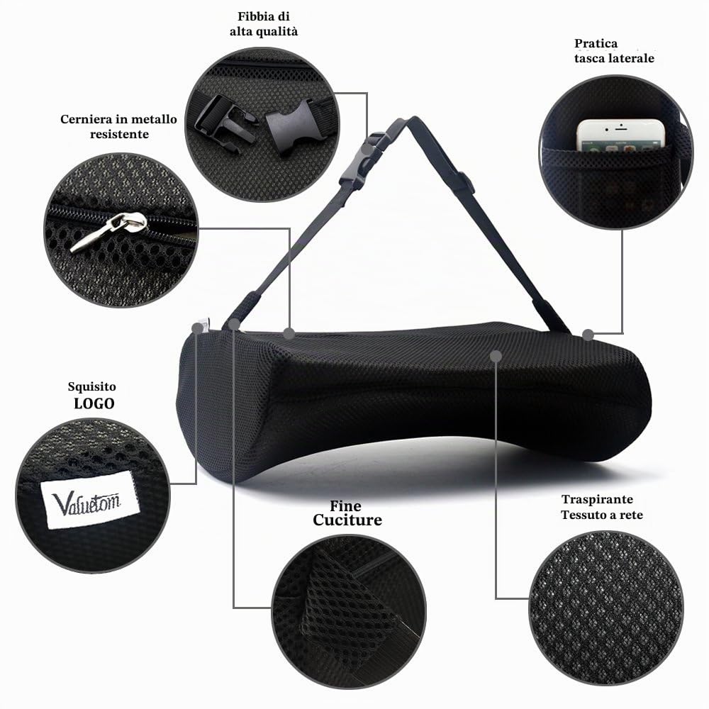 Cuscino Lombare Memory Foam Sostegno Lombare Cuscini, Sostegno Ergonomico per la Schiena, per la Casa, Ufficio, Auto