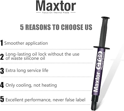 CTG9 Thermal Paste (2g) - 13.5W/m.k Enhanced Thermal Compound, Optimal for CPUs, Consoles, Graphics Cards, Laptops, Safe for Electronics, Long-Lasting