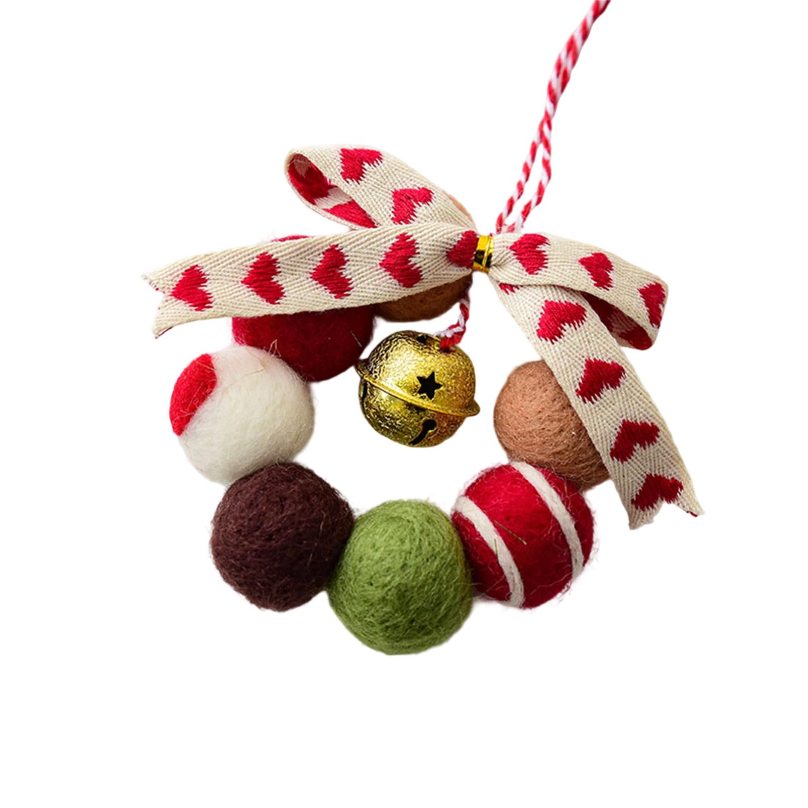 Artisanal Miniature Holiday Ornament Feature Textured Felt and Chiming Bells Ideal for Christmas Home Decoration Miniature Christmas Hanging Decors