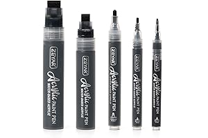 ZEYAR Acrylic Paint Marker Pens Black Satin Touch Up Paint