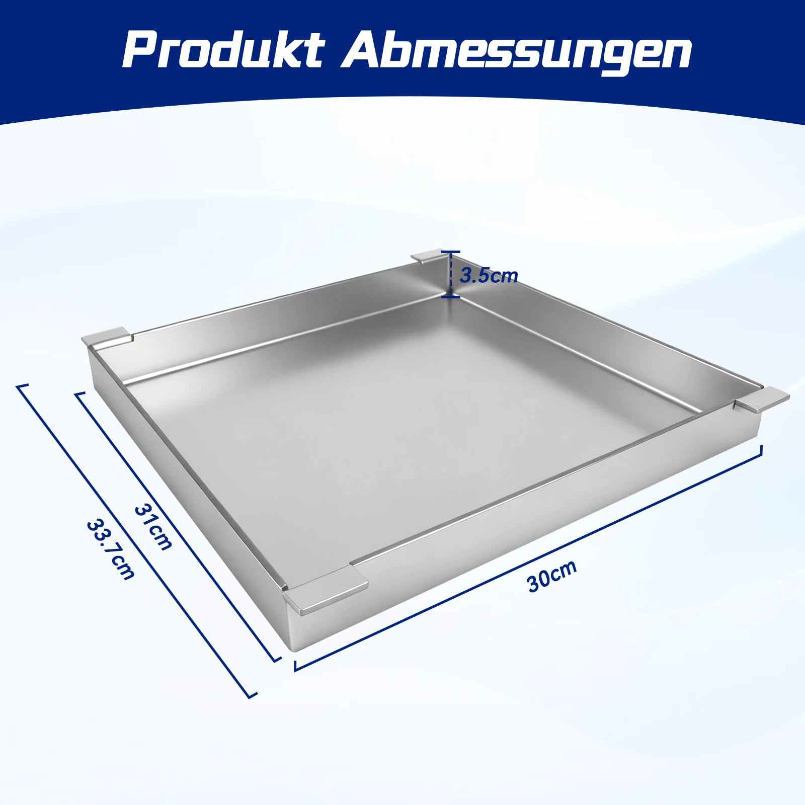 Grillplatte Plancha Grillwanne für Enders SAN DIEGO NEXT 2 Gasgrill BBQ Grill-Zubehör, 30 * 31 * 3,5 CM