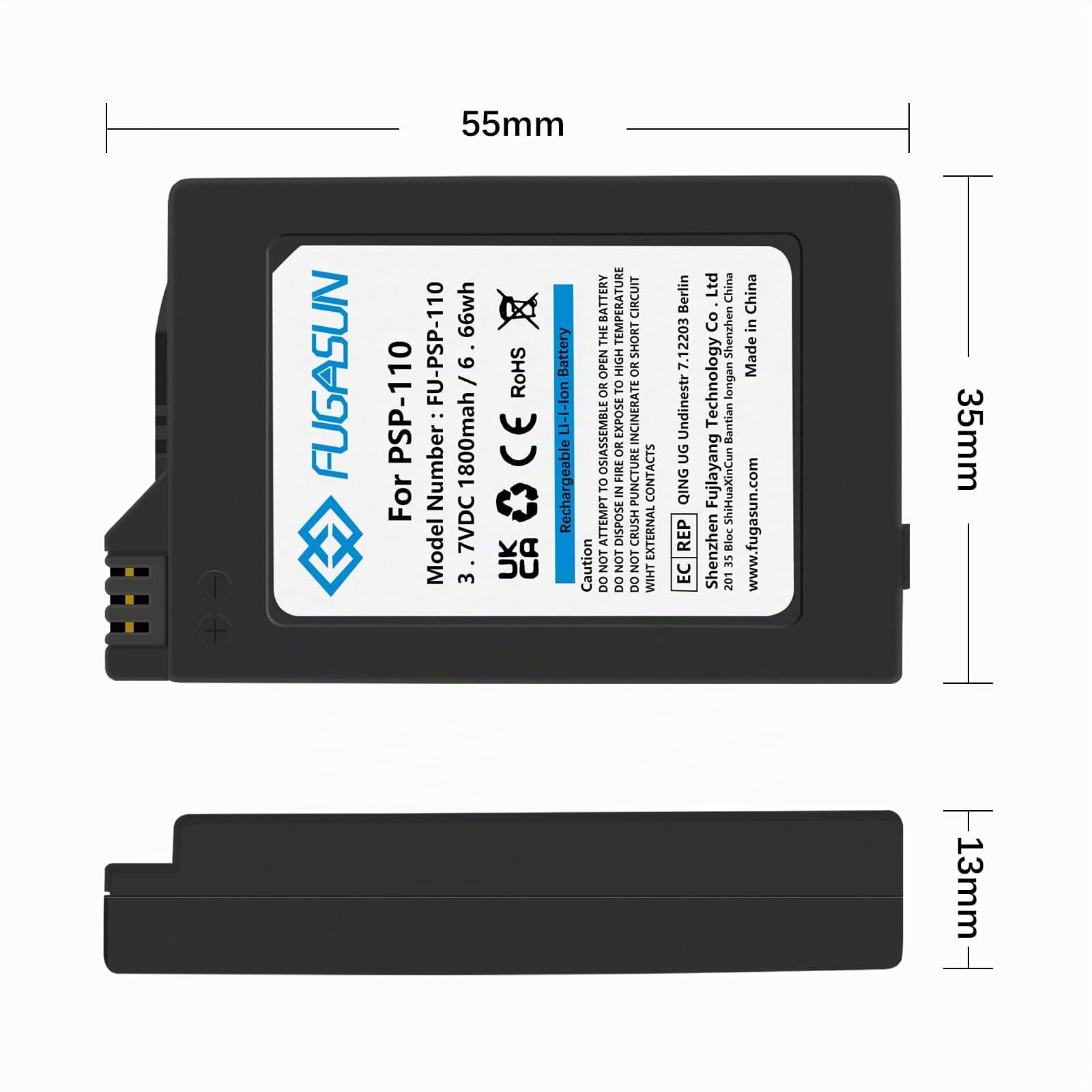 1 Piezas 1800 mAH PSP 110 Batería PSP-110 Batería para Sony PlayStation PSP1000 1000G1 1004 1006