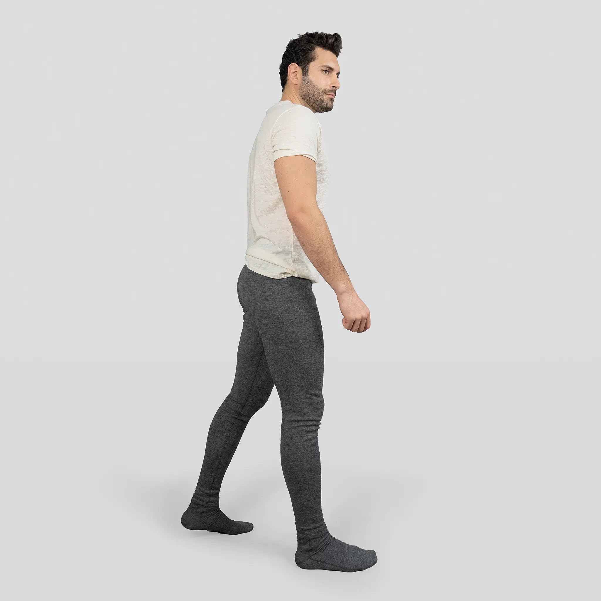 AoA 230 Royal Alpaca Leggings para hombre: ultra ligeros, suaves y cálidos pantalones ecológicos de senderismo, Azul marino, XX-Large