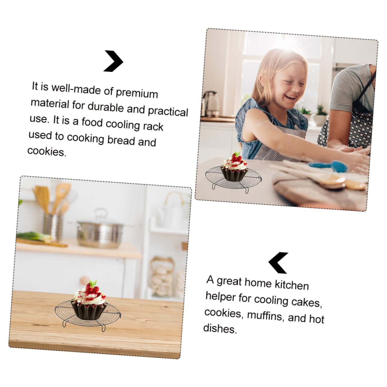 SOLUSTRE 2Pcs Heavy Duty Baking Cooling Rack Cooling Mesh for Cakes Cookies Desserts Stable Easy to Clean for Ovens Air Fryers