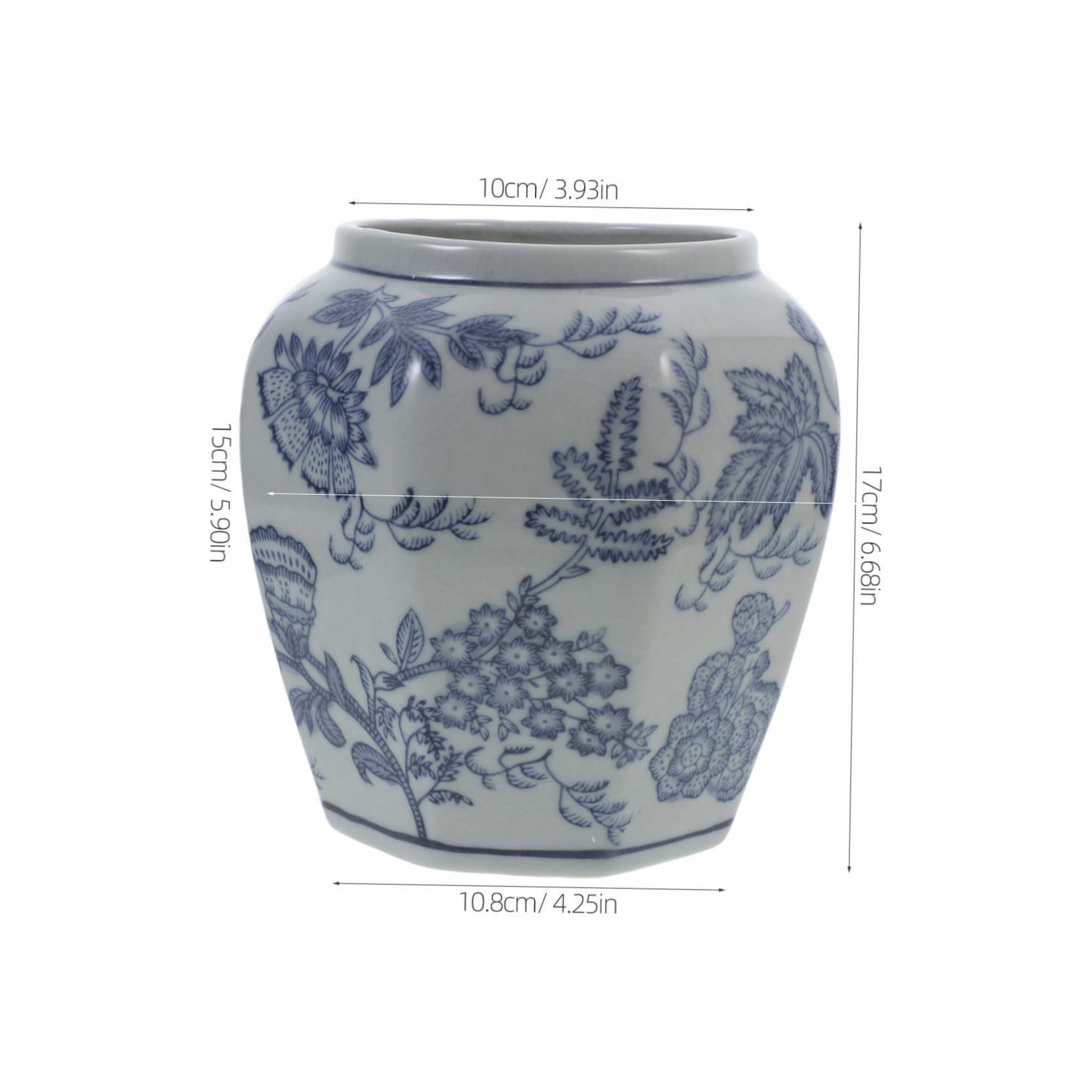 Amazon.co.jp: FRCOLOR 青と白の磁器の花瓶 東洋の壺 中国の花の花瓶