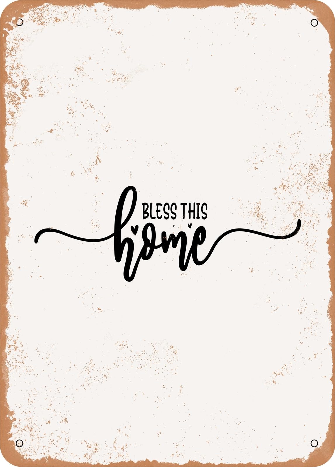 Metal Sign - Bless This Home - Vintage Rusty Look home decor