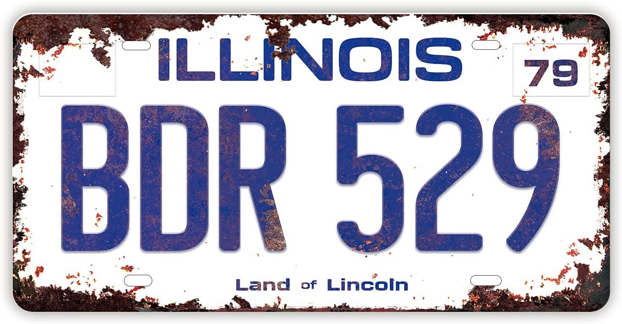 Blues Brothers Prop Replica Metal Stamped License Plate, Vintage Distressed Style, 12x6 Inch
