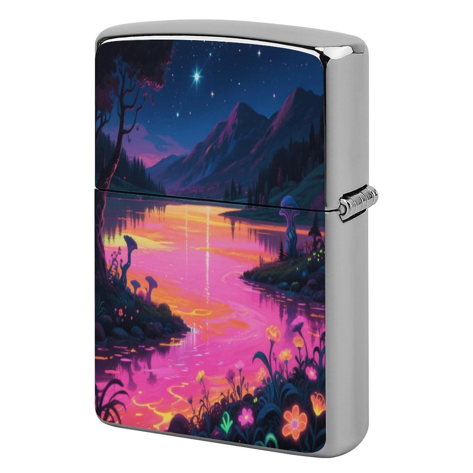 Fekiloot Style Mysterious Night Scene Lighter Case Cover Metal Lighter Case