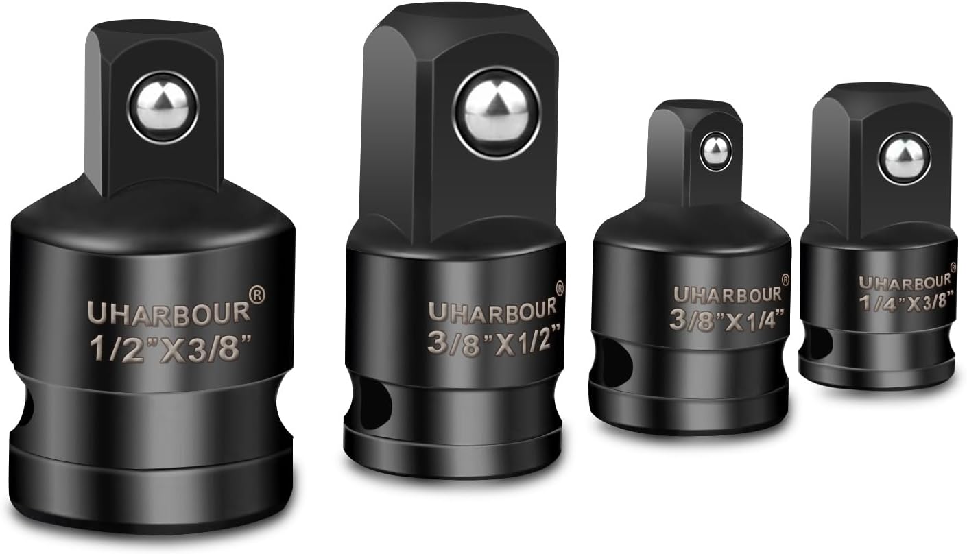 Socket Adapter Set, 1/2 to 3/8 Scoket Adapter, 1/4 to 3/8 Socket Adapter, 3/8 to 1/4 Adapter, 3/8 to 1/2 Adapter, Socket Adapter Set for Torque Wrenches, Drills, Ratchets